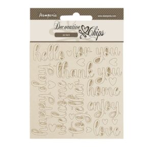 Stamperia - Golden Harmony - Decorative Chips, Writings