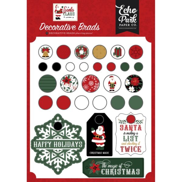 Echo Park - Santa Claus - Decorative Brads