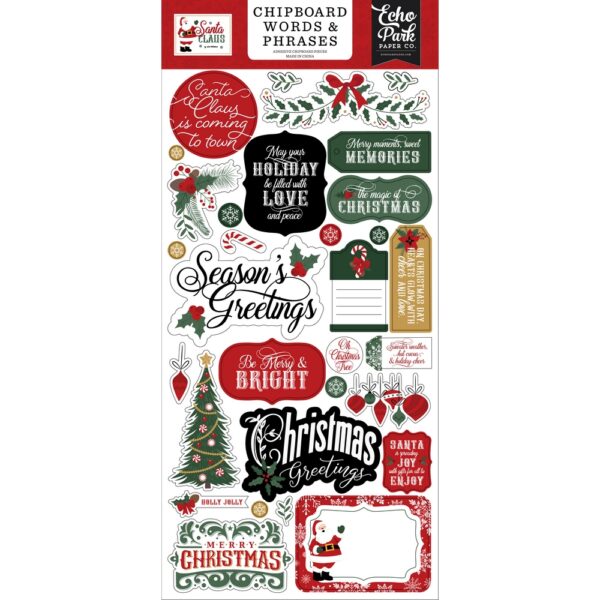 Echo Park - Santa Claus - Chipboard Words & Phrases