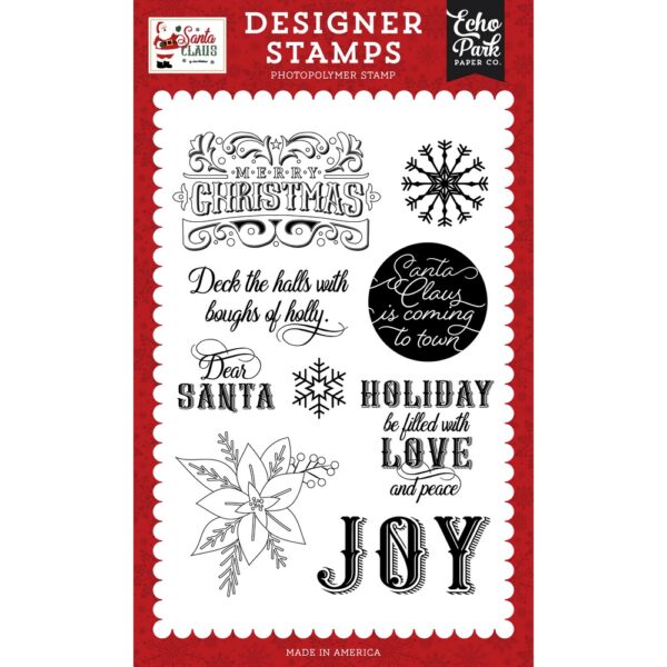 Echo Park - Santa Claus - Stamp Set, Filled With Love And Peace