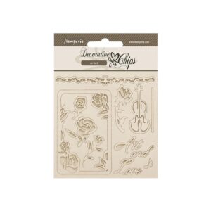 Stamperia - Venice City Of Art - Decorative Chips, Roses & Frame