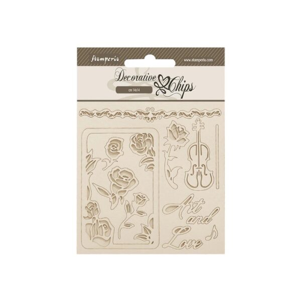 Stamperia - Venice City Of Art - Decorative Chips, Roses & Frame
