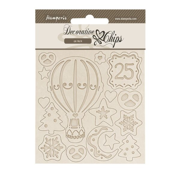 Stamperia - Candy Christmas - Decorative Chips, Air Balloons