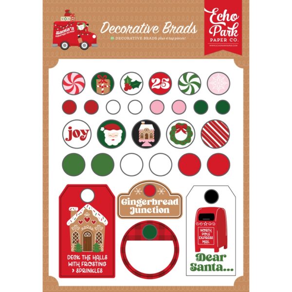 Echo Park - Santa's Christmas Delivery - Decorative Brads