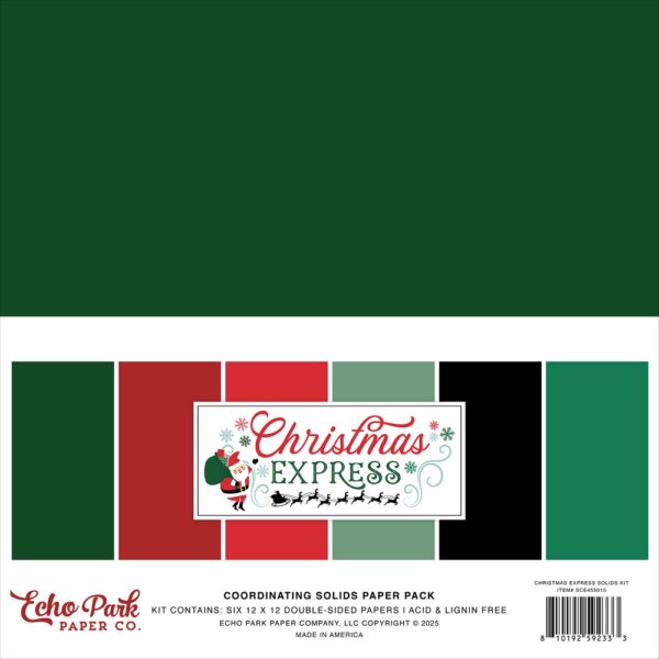 Echo Park - Christmas Express - Solids Collection Kit 12"X12"