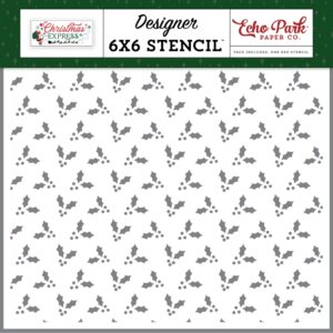 Echo Park - Christmas Express - Stencil 6"X6", Merry Christmas Mistletoe