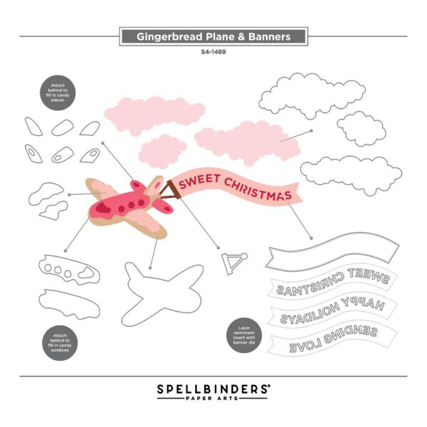 Stamperia - Candy Christmas - Spellbinders Cutting Dies, Plane & Banners - Image 4