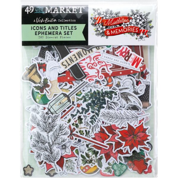 49 & Market - Vicki Boutin Mistletoe & Memories - Icons and Titles Ephemera Set
