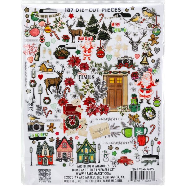 49 & Market - Vicki Boutin Mistletoe & Memories - Icons and Titles Ephemera Set - Image 2
