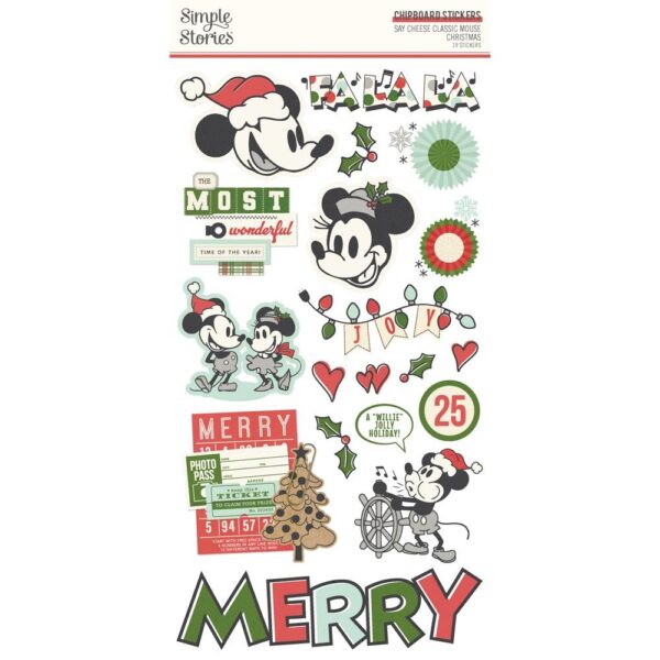 Simple Stories - Classic Mouse Christmas - Chipboard Stickers