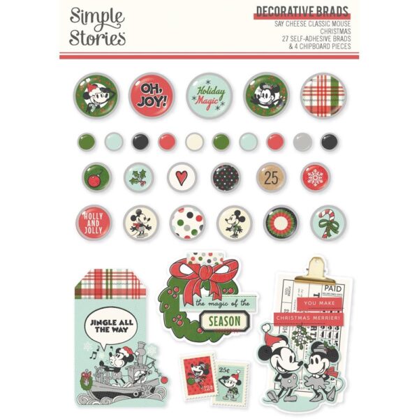 Simple Stories - Classic Mouse Christmas - Decorative Brads