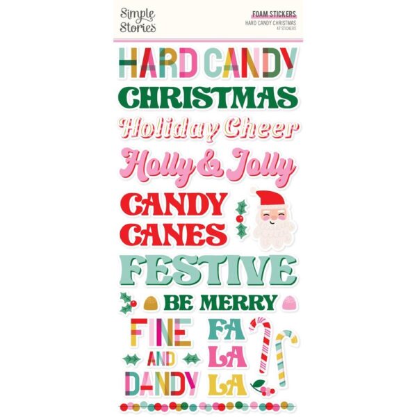 Simple Stories - Hard Candy Christmas - Foam Stickers