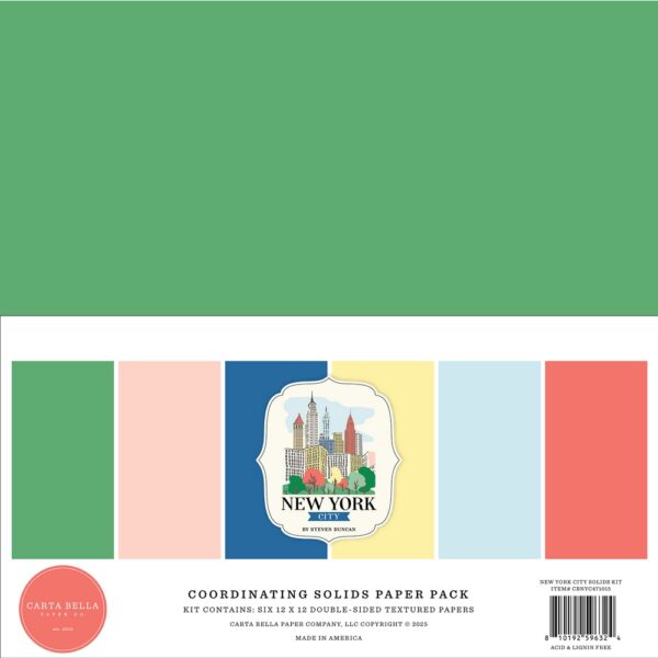 Carta Bella - New York City - Solids Collection Kit 12X12"