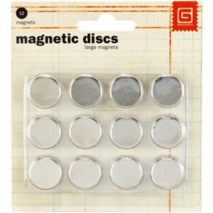 Basic Grey - Magnetic Discs 0.615" 12/Pkg
