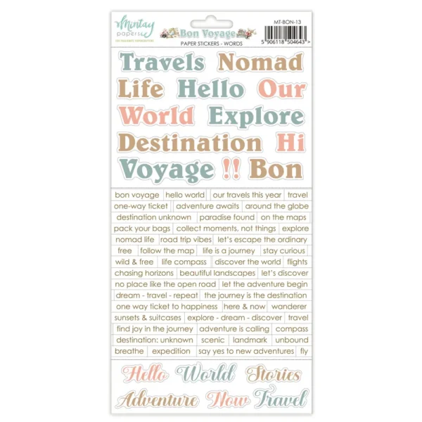 Mintay Papers - Bon Voyage - Paper Stickers, Words