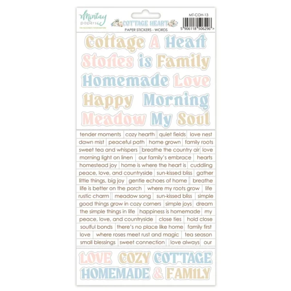 Mintay Papers - Cottage Heart - Paper Stickers, Words
