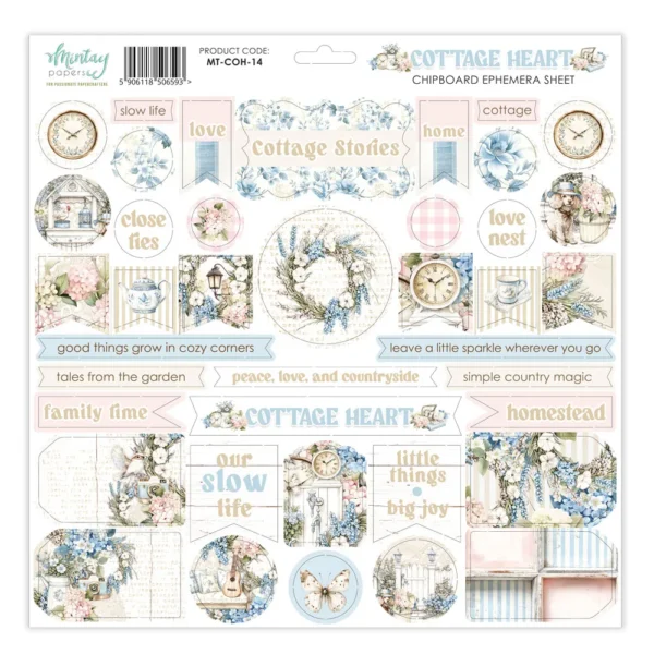 Mintay Papers - Cottage Heart - Chipboard Ephemera Sheet
