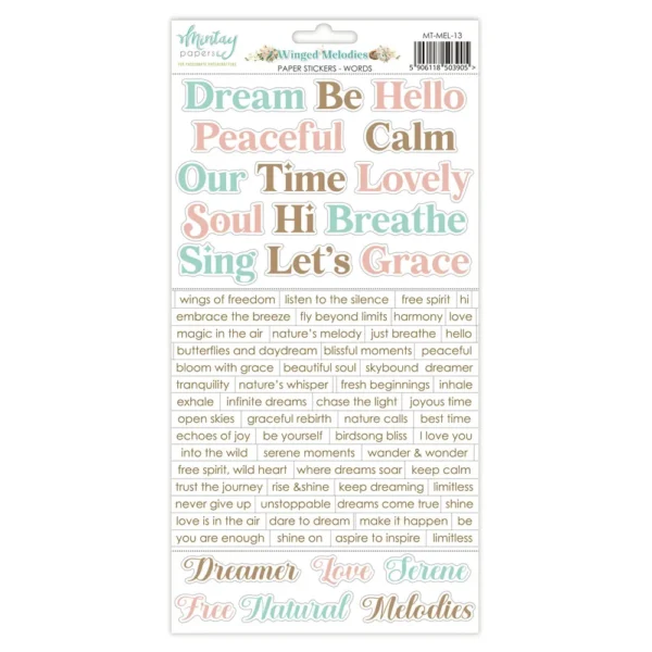 Mintay Papers - Winged Melodies - Paper Stickers, Words