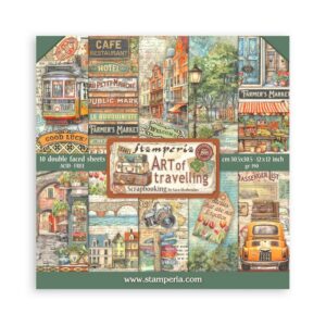 Stamperia - 12x12″ Paper Pad, Double Sided - Art Of Travelling