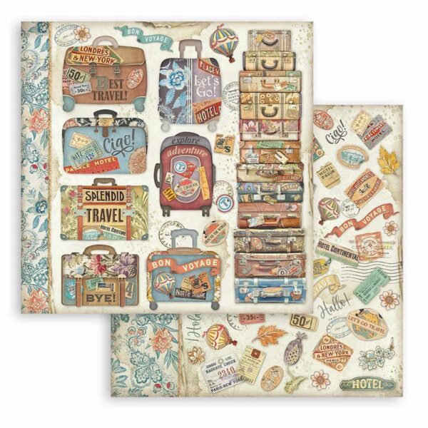 Stamperia - 12x12″ Paper Pad, Double Sided - Art Of Travelling - Image 5