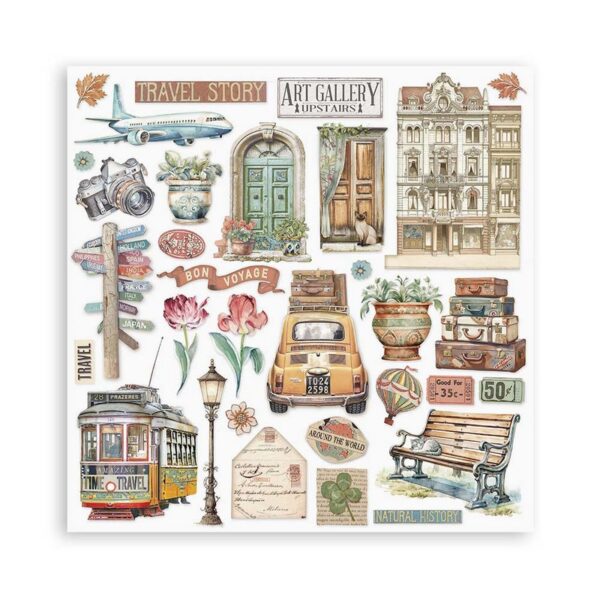 Stamperia - 12x12″ Paper Pad, Double Sided - Art Of Travelling - Image 4