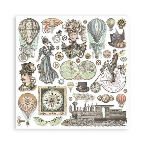 Stamperia - 12x12″ Paper Pad, Double Sided - Voyages Fantastiques - Image 7