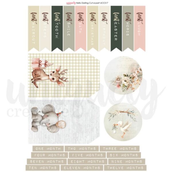 Uniquely Creative - Hello darling - Cut-a-Part Sheet
