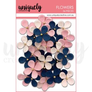 Uniquely Creative - Indigo Bloom - Blue & Blush Flowers
