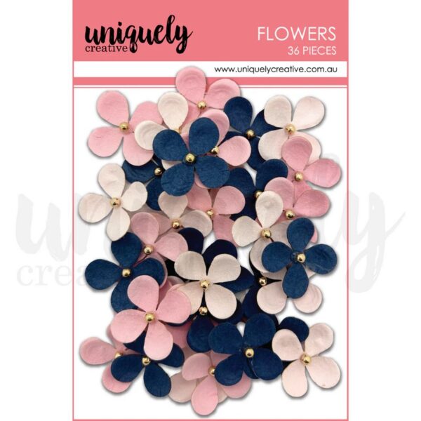 Uniquely Creative - Indigo Bloom - Blue & Blush Flowers