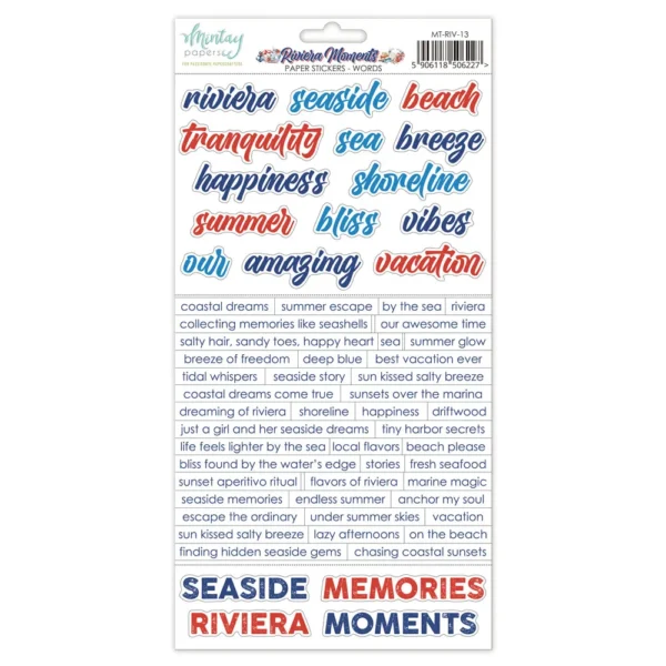 Mintay Papers - Riviera Moments - Paper Stickers, Words