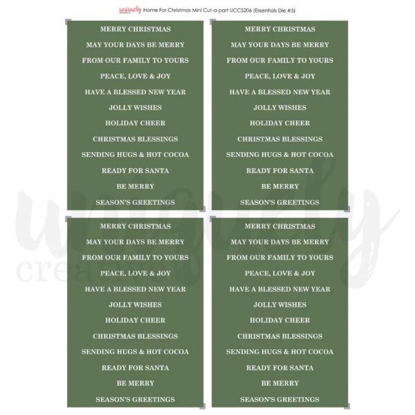 Uniquely Creative - Home for Christmas - Mini Cut-a-Part Sheet