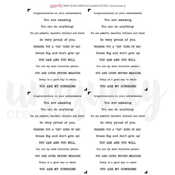 Uniquely Creative - Heart & Soul - Cut-a-Part Sheet, MINI