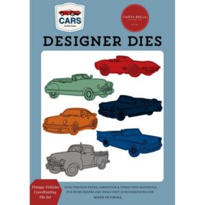Carta Bella - Cars - Coordinating Medium Die Set, Vintage Vehicles