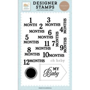 Carta Bella - Little Lullabies, Baby Boy - Stamp Set, Oh Baby Months