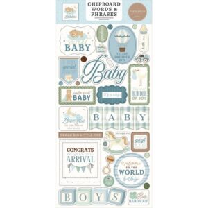 Carta Bella - Little Lullabies, Baby Boy - Chipboard Words & Phrases