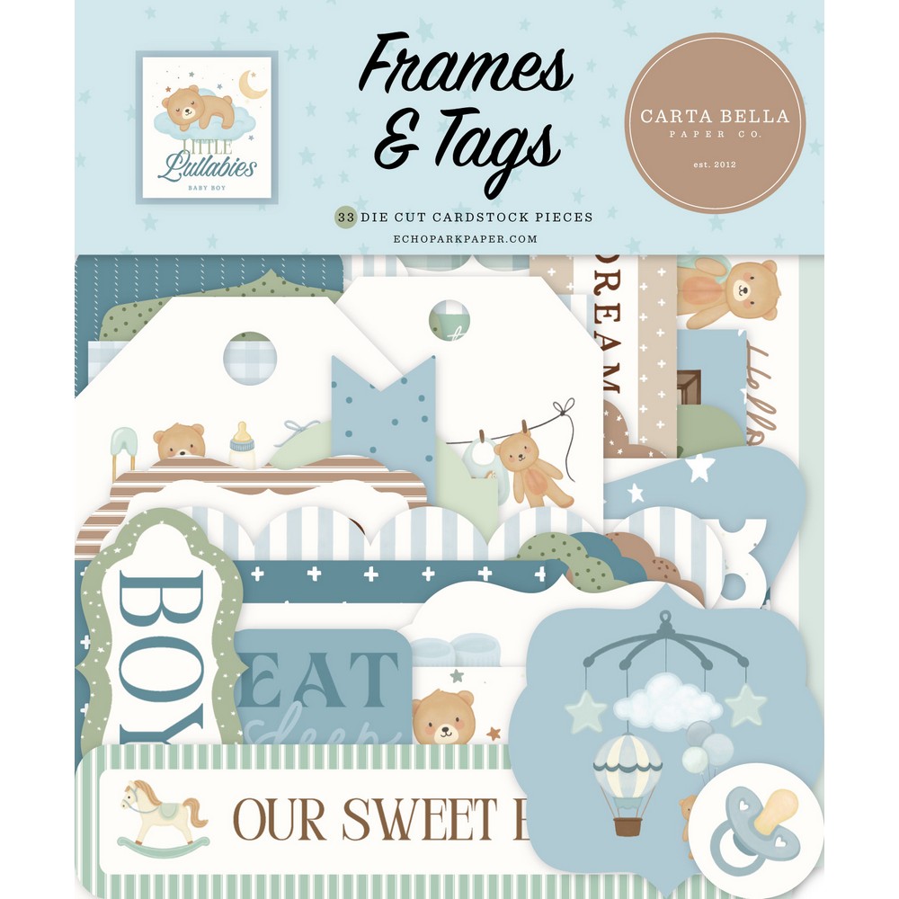 Carta Bella - Little Lullabies, Baby Boy - Frames & Tags