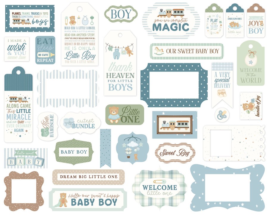 Carta Bella - Little Lullabies, Baby Boy - Frames & Tags - Image 2