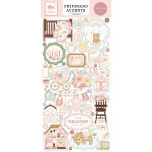 Carta Bella - Little Lullabies, Baby Girl - Chipboard Accents
