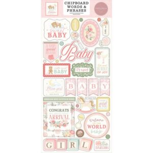 Carta Bella - Little Lullabies, Baby Girl - Chipboard Words & Phrases