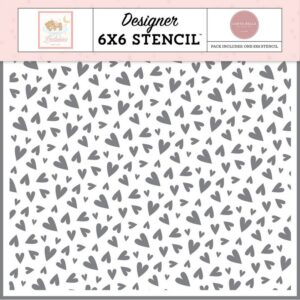 Carta Bella - Little Lullabies, Baby Girl - Stencil, Happy Girl Hearts