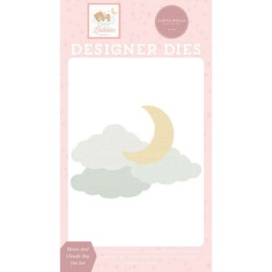 Carta Bella - Little Lullabies, Baby Girl - Small Die Set, Moon And Clouds Sky