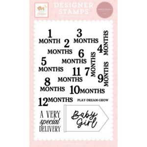 Carta Bella - Little Lullabies, Baby Girl - Stamp Set, Baby Girl Months