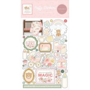 Carta Bella - Little Lullabies, Baby Girl - Puffy Stickers