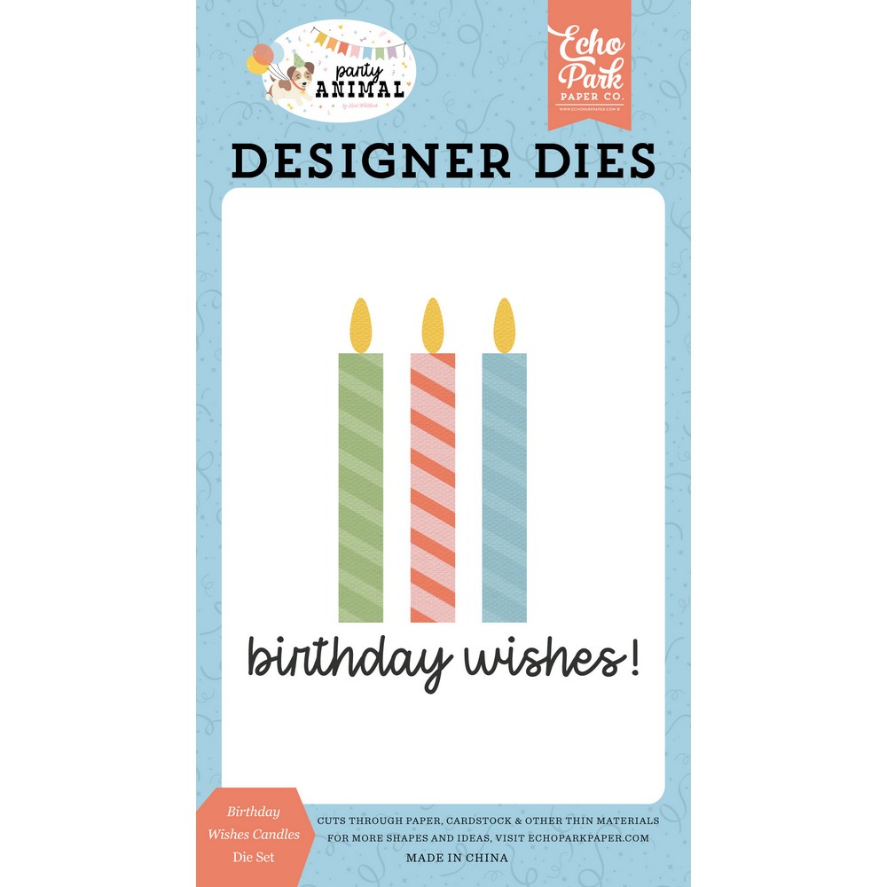Echo Park - Party Animal - Small Die Set, Birthday Wishes Candles
