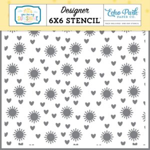 Echo Park - You Are My Sunshine - Stencil 6"X6", Sunny Love