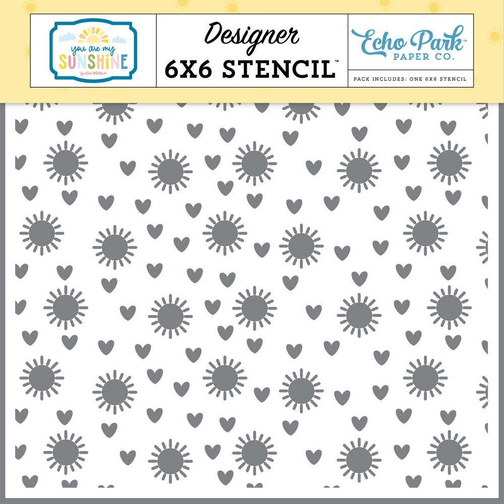 Echo Park - You Are My Sunshine - Stencil 6"X6", Sunny Love