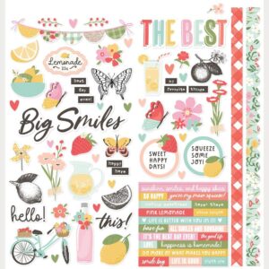Simple Stories - Pink Lemonade - Cardstock Stickers 12×12″, Icons