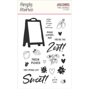 Simple Stories - Pink Lemonade - Stamp Set