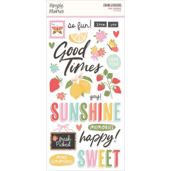 Simple Stories - Pink Lemonade - Foam Stickers