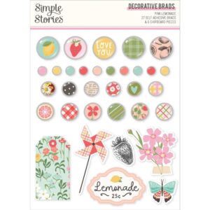 Simple Stories - Pink Lemonade - Decorative Brads
